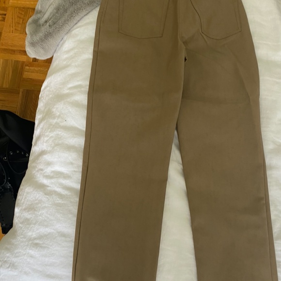 Aritzia melina leather pants grey taupe (regular length NOT cropped) - Picture 5 of 6